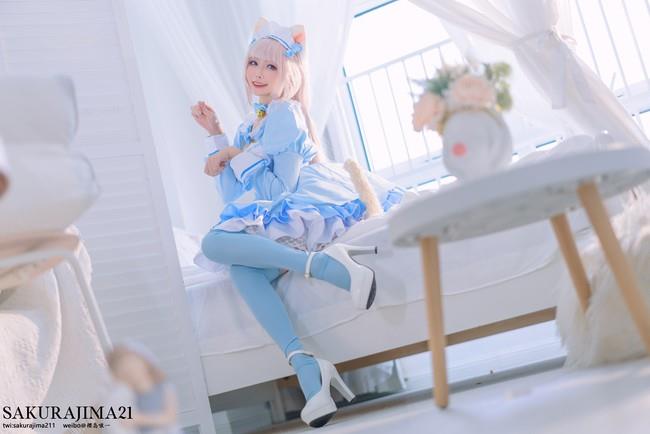 「猫娘乐园」香子兰蓝洋装正片-品图吧